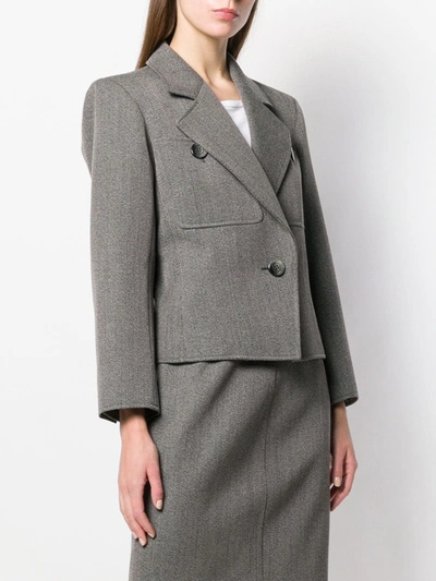 Pre-owned Saint Laurent 1980's Straight Tailored Blazer In Grey