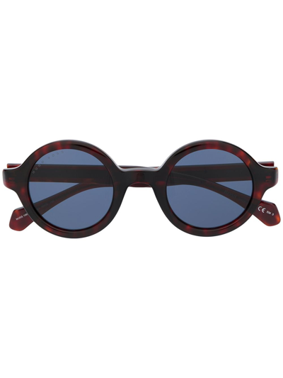 Shop Hugo Boss Round Frame Sunglasses In Brown