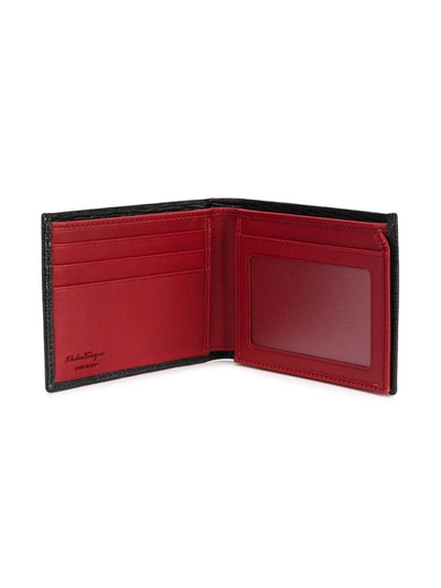 Ferragamo Double Gancio Foldover Wallet In Black