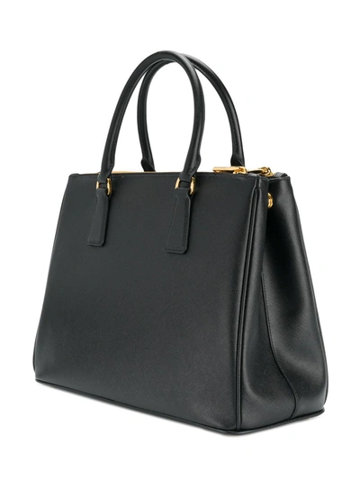 Shop Prada Large Galleria Leather Tote Bag In Black