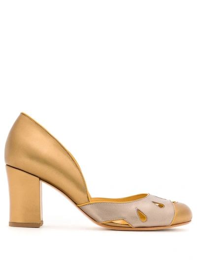 Shop Sarah Chofakian Malee Leather Pumps In Gold