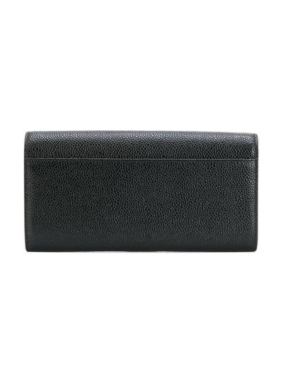 Shop Thom Browne Pebble Grain Continental Wallet In Black