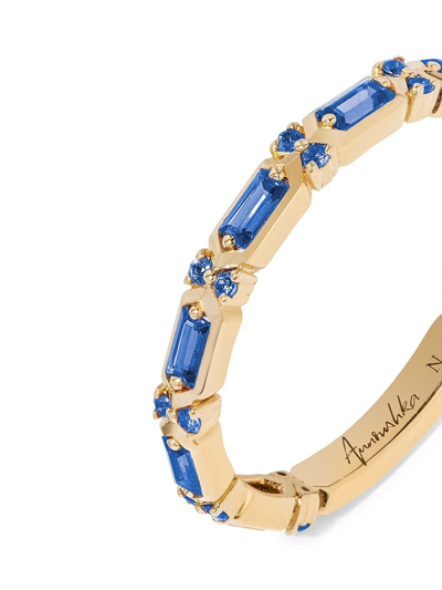 Shop Annoushka 18kt Yellow Gold Sapphire Baguette Band Ring In Blue