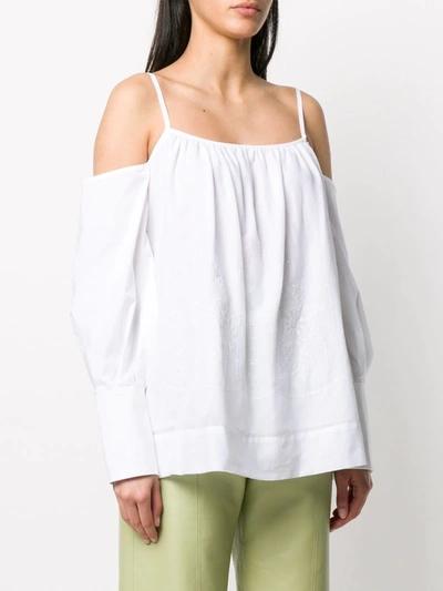 Shop Erika Cavallini Off The Shoulder Cotton Top In White