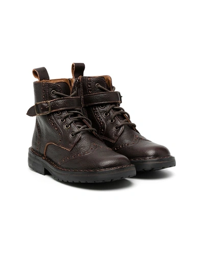 Shop Pèpè Strapped Ankle Boots In Brown