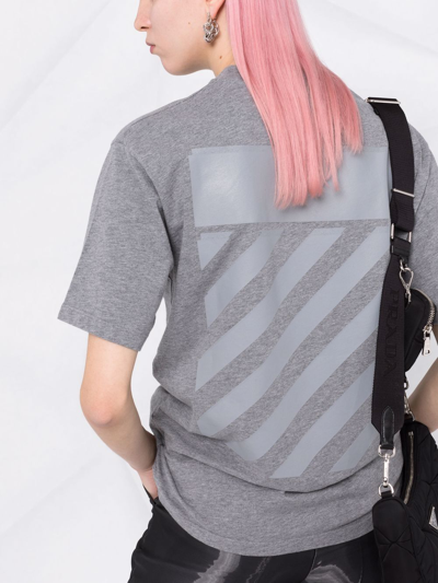 Shop Off-white Diag-print T-shirt In Grey