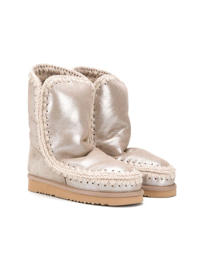 Shop Mou Teen Eskimo Snow Boots In Neutrals