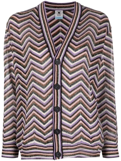 M Missoni Zigzag-knit Metallic Cardigan In Multicolour | ModeSens