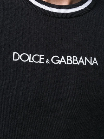 Shop Dolce & Gabbana Contrast-logo Jumper In Black