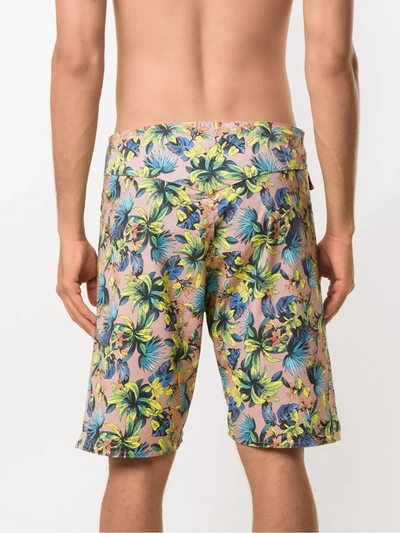Shop Amir Slama Printed Swim Shorts In Neutrals
