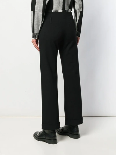 Pre-owned Jean Paul Gaultier 1990's Turn-up Cuffs Bootcut Trousers In Black