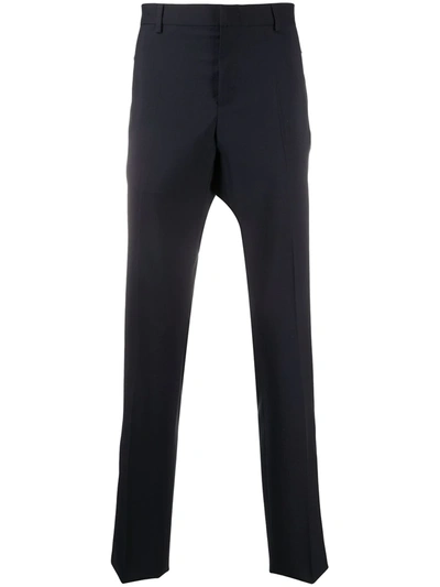 Shop Valentino Straight-leg Chinos In Blue