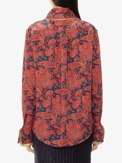 Shop Jw Anderson Paisley-print Blouse In Red/navy