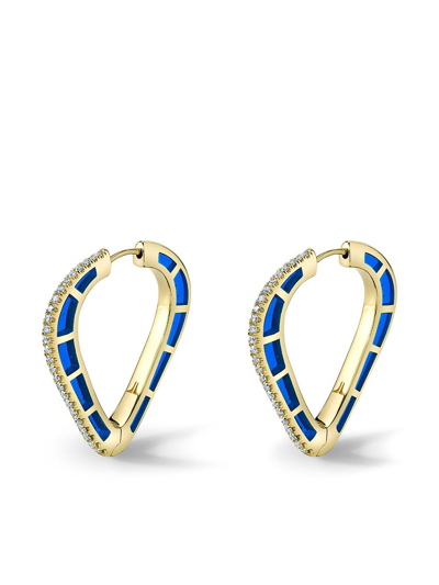 Shop Andy Lif 18kt Gold Diamond Cobra Hoop Earrings In Ylwgold