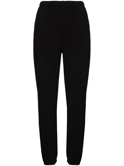 Shop Les Tien Tapered Cotton Track Pants In Black