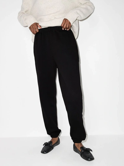 Shop Les Tien Tapered Cotton Track Pants In Black