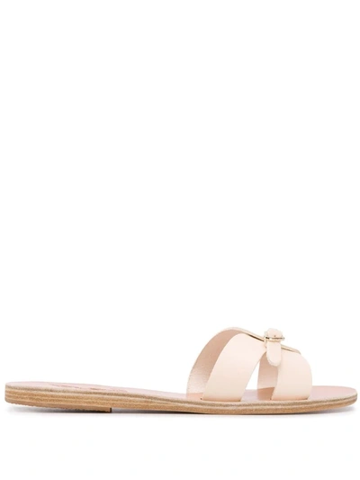 Shop Ancient Greek Sandals Anna Slides In White