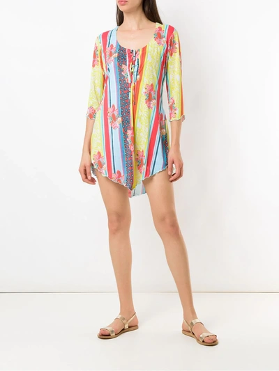 Shop Amir Slama Printed Dress In Multicolour