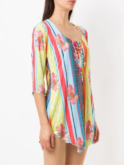 Shop Amir Slama Printed Dress In Multicolour