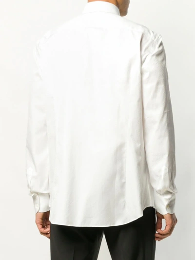 Ferragamo Logo Patch Buttoned Shirt In White
