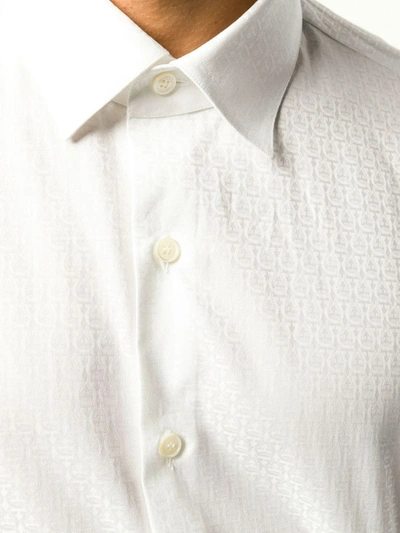 Ferragamo Logo Patch Buttoned Shirt In White