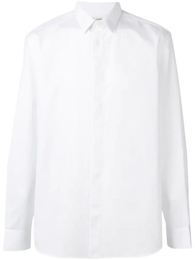 Shop Saint Laurent Yves Collar Shirt In White