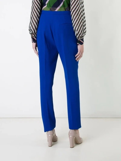 Shop Mary Katrantzou Slim Fit Trousers In Blue