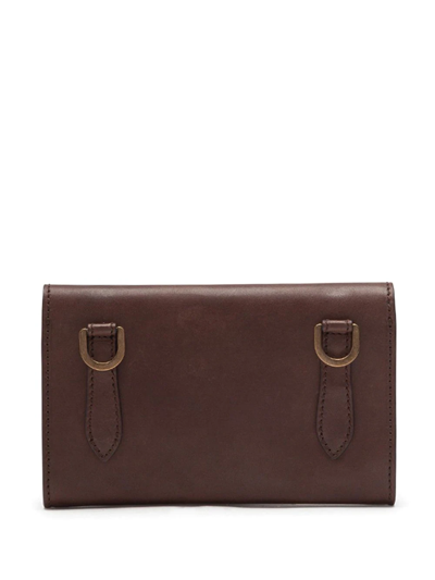 Shop Dolce & Gabbana Logo-embossed Leather Shoulder Bag In Brown