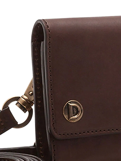 Shop Dolce & Gabbana Logo-embossed Leather Shoulder Bag In Brown