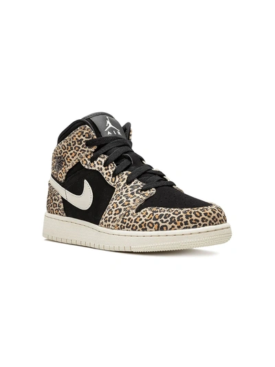 Shop Jordan Air  1 Mid Se "cheetah" Sneakers In Black