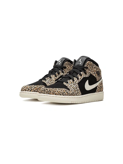 Shop Jordan Air  1 Mid Se "cheetah" Sneakers In Black