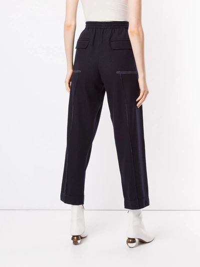 Shop Jil Sander Elasticated Waist Trousers In Blue