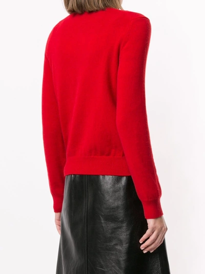 Shop Comme Des Garçons Play Double-logo Cardigan In Red