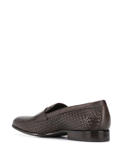 Shop Scarosso Andrea Woven Loafers In Brown