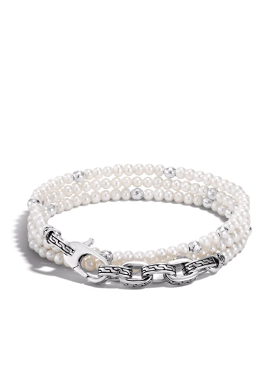 Shop John Hardy Silver Classic Chain Transformable Multi Wrap Pearl Bracelet