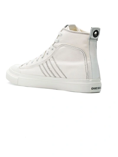 Shop Diesel S-astico Mid Lace Sneakers In White