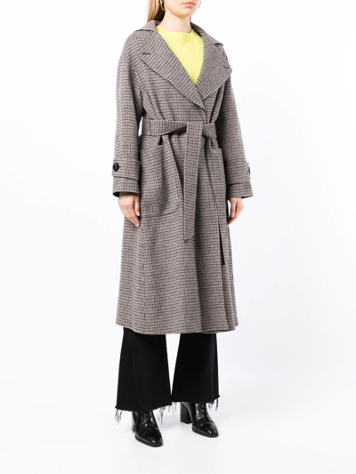 Shop Onefifteen Checked Wrap Wool-blend Coat In Multicolour