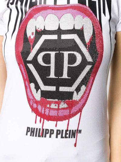 Shop Philipp Plein Rock Pp Slim-fit T-shirt In White