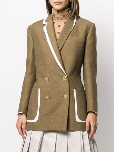Shop Fendi Straight-cut Jacket In Brown