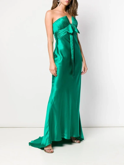 Shop Alessandra Rich Strapless Evening Dress In Green