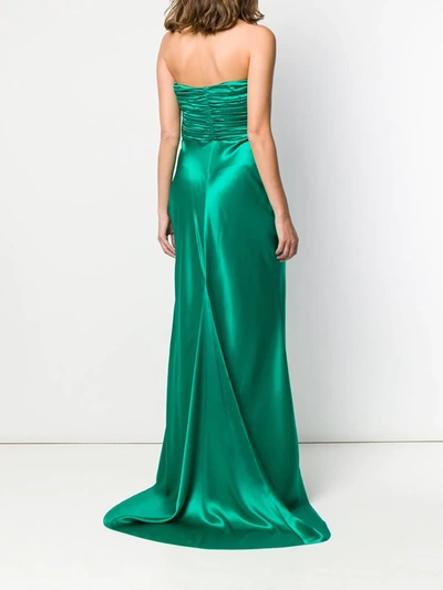 Shop Alessandra Rich Strapless Evening Dress In Green