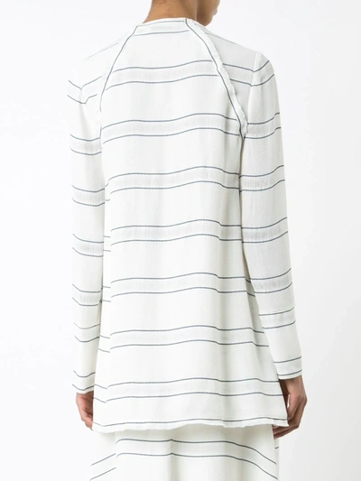 Shop Proenza Schouler Tied Neck Striped Blouse In White
