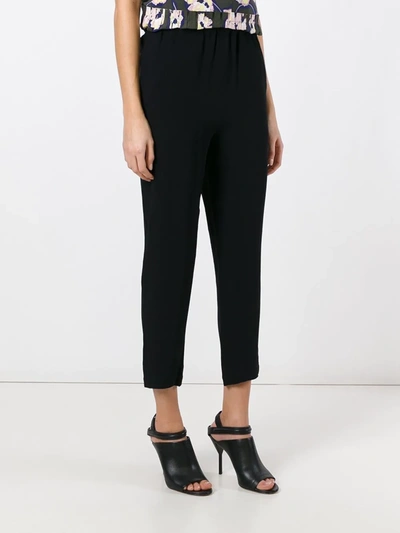 Shop Marni Ruched Trousers In Black