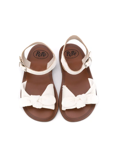 Shop Pèpè Front Bow Sandals In White