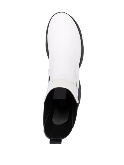 Hogan Mid-calf Leather Boots In 白色