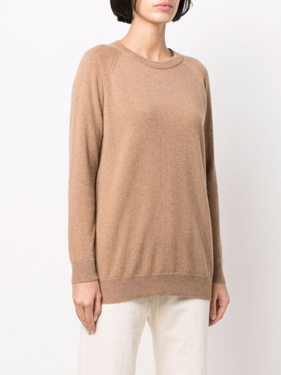 Shop Drumohr Round Neck Cashmere Jumper In Brown