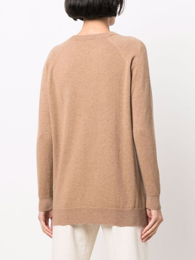 Shop Drumohr Round Neck Cashmere Jumper In Brown