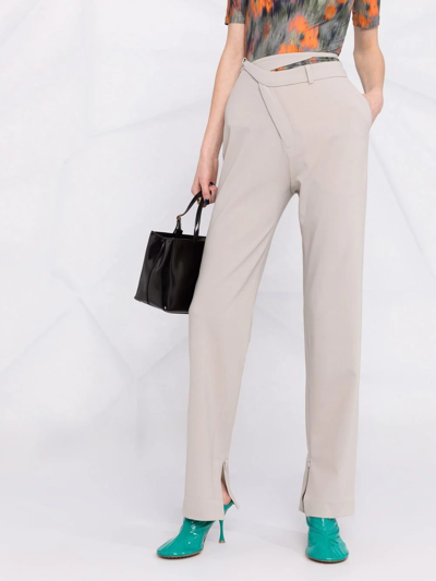 Shop Ottolinger Straight-leg Tailored Trousers In 中性色