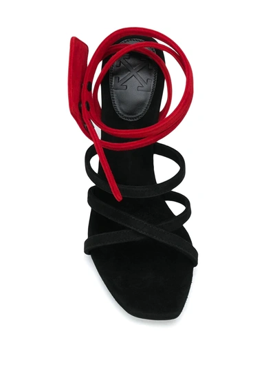 Shop Off-white Zip Tie Strappy Sandals In Black