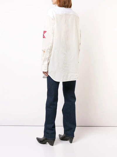 Shop Calvin Klein 205w39nyc Patchwork Shirt In White